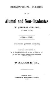 Cover of: Biographical record of the alumni of Amherst College ... 1821-[1896]