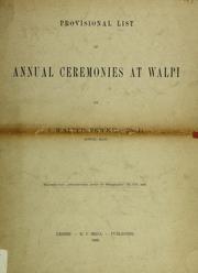 Cover of: Provisional list of annual ceremonies at Walpi