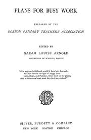 Cover of: Plans for busy work by Arnold, Sarah Louise