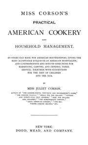 Cover of: Miss Corson's practical American cookery and household management by Juliet Corson
