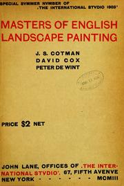 Cover of: Masters of English landscape painting: J.S. Cotman, David Cox, Peter De Wint