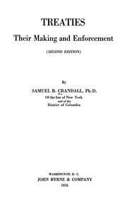 Cover of: Treaties, their making and enforcement.