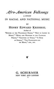 Cover of: Afro-American folksongs: a study in racial and national music