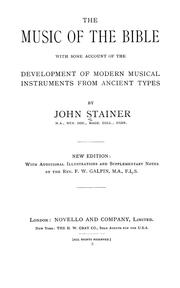Cover of: The music of the Bible by Stainer, John Sir