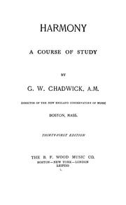 Cover of: Harmony, a course of study