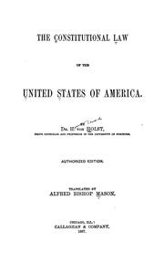 Cover of: constitutional law of the United States of America.