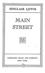 Cover of: Main street by Sinclair Lewis