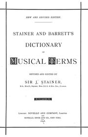 Cover of: Stainer and Barrett's Dictionary of musical terms