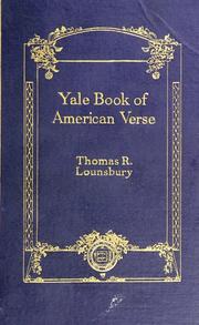 Cover of: Yale book of American verse