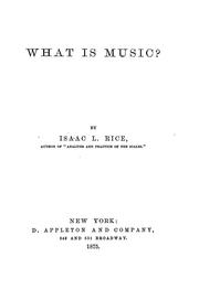Cover of: What is music?