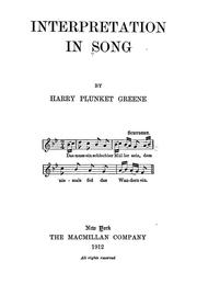 Cover of: Interpretation in song by Harry Plunket Greene