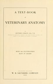 Cover of: A text-book of veterinary anatomy. by Sisson, Septimus, 1865-1924.