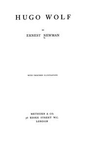 Cover of: Hugo Wolf by Newman, Ernest