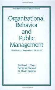 Cover of: Organizational behavior and public management