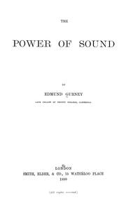 Cover of: The power of sound
