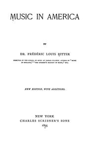 Cover of: Music in America by Frédéric Louis Ritter