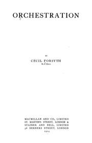 Cover of: Orchestration by Cecil Forsyth