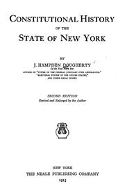Cover of: Constitutional history of the state of New York