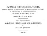 Cover of: Japanese Chronological Tables