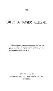 Cover of: The Court of session garland. by Maidment, James