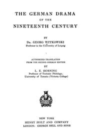 Cover of: The German drama of the nineteenth century | Georg Witkowski
