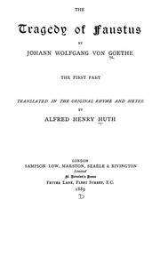 Cover of: The tragedy of Faustus by Johann Wolfgang von Goethe