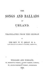 Cover of: songs and ballads of Uhland.