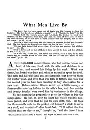 Cover of: What men live by: and other tales