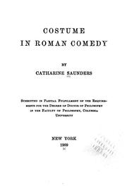 Cover of: Costume in Roman comedy