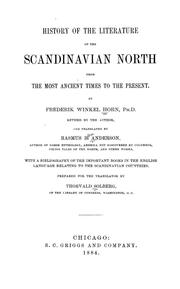Cover of: History of the literature of the Scandinavian North from the most ancient times to the present.
