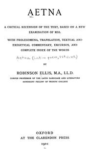 Cover of: Aetna by by Robinson Ellis.