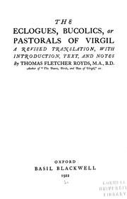 Cover of: The Eclogues, Bucolics, or Pastorals of Virgil.