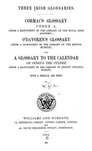 Cover of: Three Irish glossaries. by Whitley Stokes