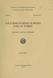 Cover of: The poems of Henry Howard, Earl of Surrey. by Henry Howard Earl of Surrey