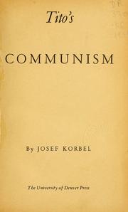 Cover of: Tito's communism.