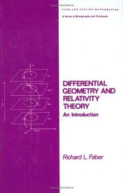 Cover of: Differential geometry and relativity theory: an introduction