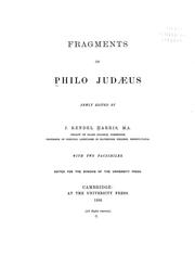 Cover of: Fragments of Philo Judaeus