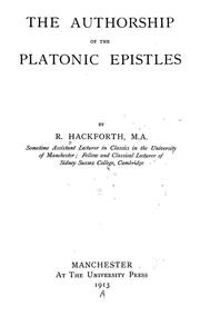 Cover of: The authorship of the Platonic Epistles