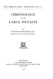 Cover of: Chronology of the Larsa dynasty by Grice, Ettalene Mears