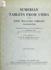 Cover of: Sumerian tablets from Umma in the John Rylands Library, Manchester