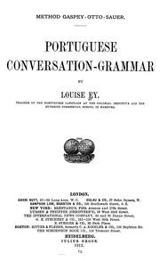 Cover of: Portuguese conversation-grammar by Louise Ey