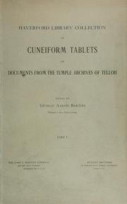 Cover of: Haverford library collection of cuneiform tablets or documents from the temple archives of Telloh.