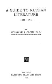 Cover of: A guide to Russian literature (1820-1917)