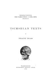 Cover of: Tsimshian texts by Franz Boas