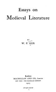 Cover of: Essays on medieval literature