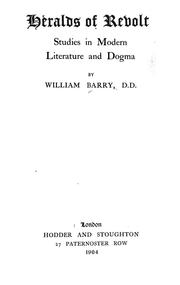 Cover of: Heralds of revolt by William Francis Barry