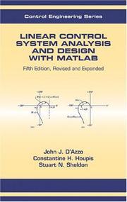 Cover of: Linear control system analysis and design with MATLAB by John Joachim D'Azzo, John Joachim D'Azzo