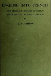 Cover of: English into French by D. N. Samson