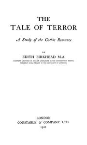 Cover of: The tale of terror: a study of the Gothic romance