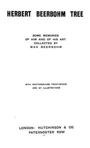 Cover of: Herbert Beerbohm Tree by Sir Max Beerbohm